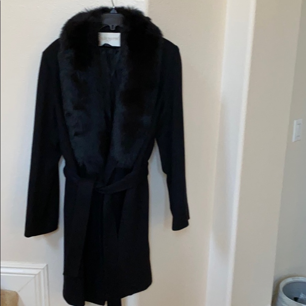 Fleurette Wool coat with real Finland fox fur